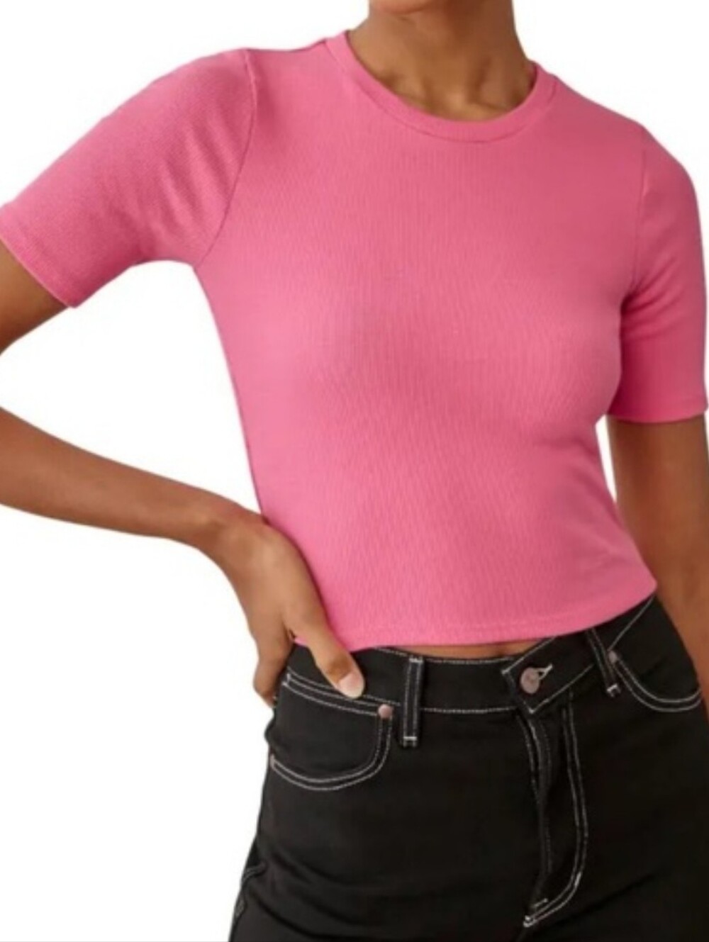 Reformation pink ribbed Gerard top Size Small NWT